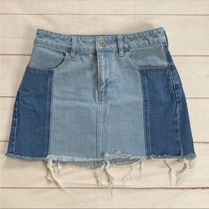 PacSun Patch Work Jean Skirt